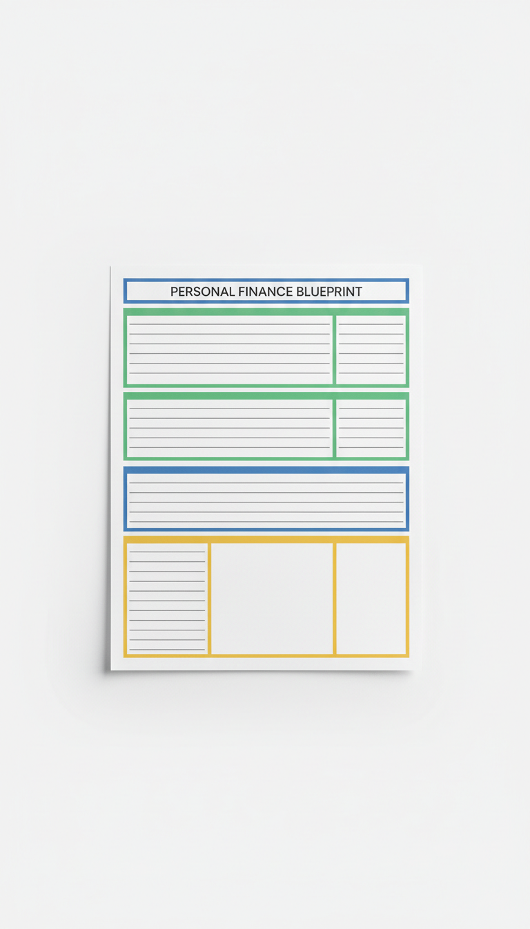 Personal Finance Blueprint Printed Worksheet